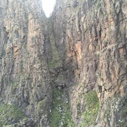 Looking back up to the scramble from the wormhole.