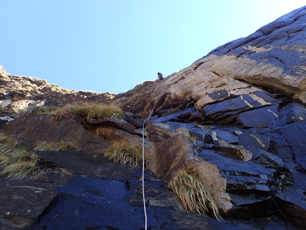 Roger Diamond on the 9th abseil rope